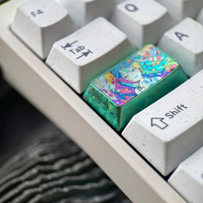 Hatsune Miku 2U/1.75U&amp;nbsp; titanium alloy personalized key cap, animation game culture creative decoration key cap