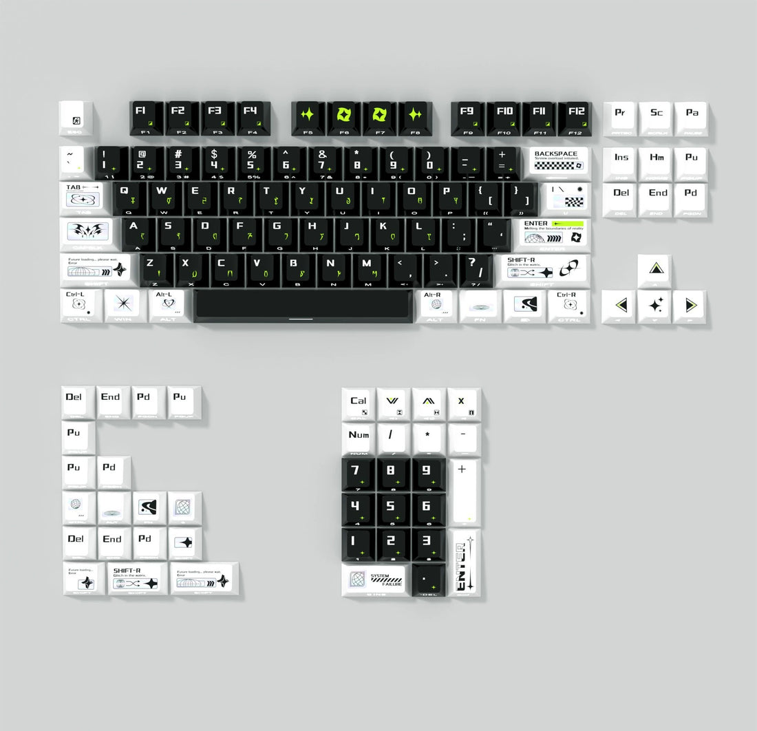 Time spans theme design, PBT material personalized keycap set, anime and games cultural creative decoration keycap set, compatible with 61/64/68/75/84/87/104 mechanical keyboard