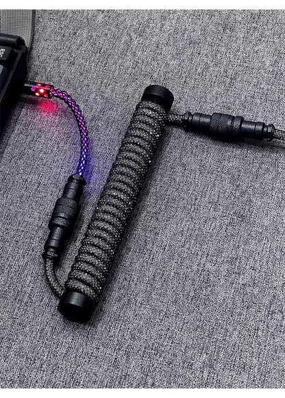 Flash drill three-stage aviation plug custom data cable mechanical keyboard luminous cable supports 8k