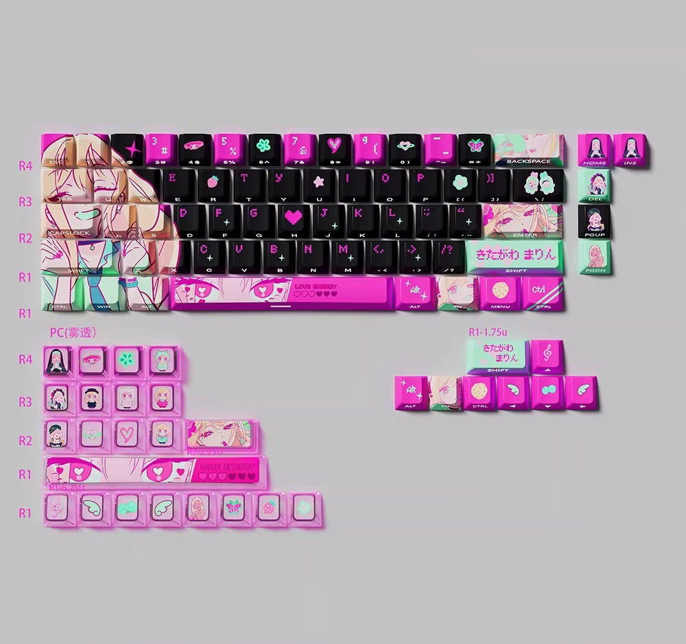 My Dress Up Darling, Kitagawa Marin Theme, PBT+PC Material Personalized Keycap Set, Anime Game Culture Creative Decorative Keycap Set
