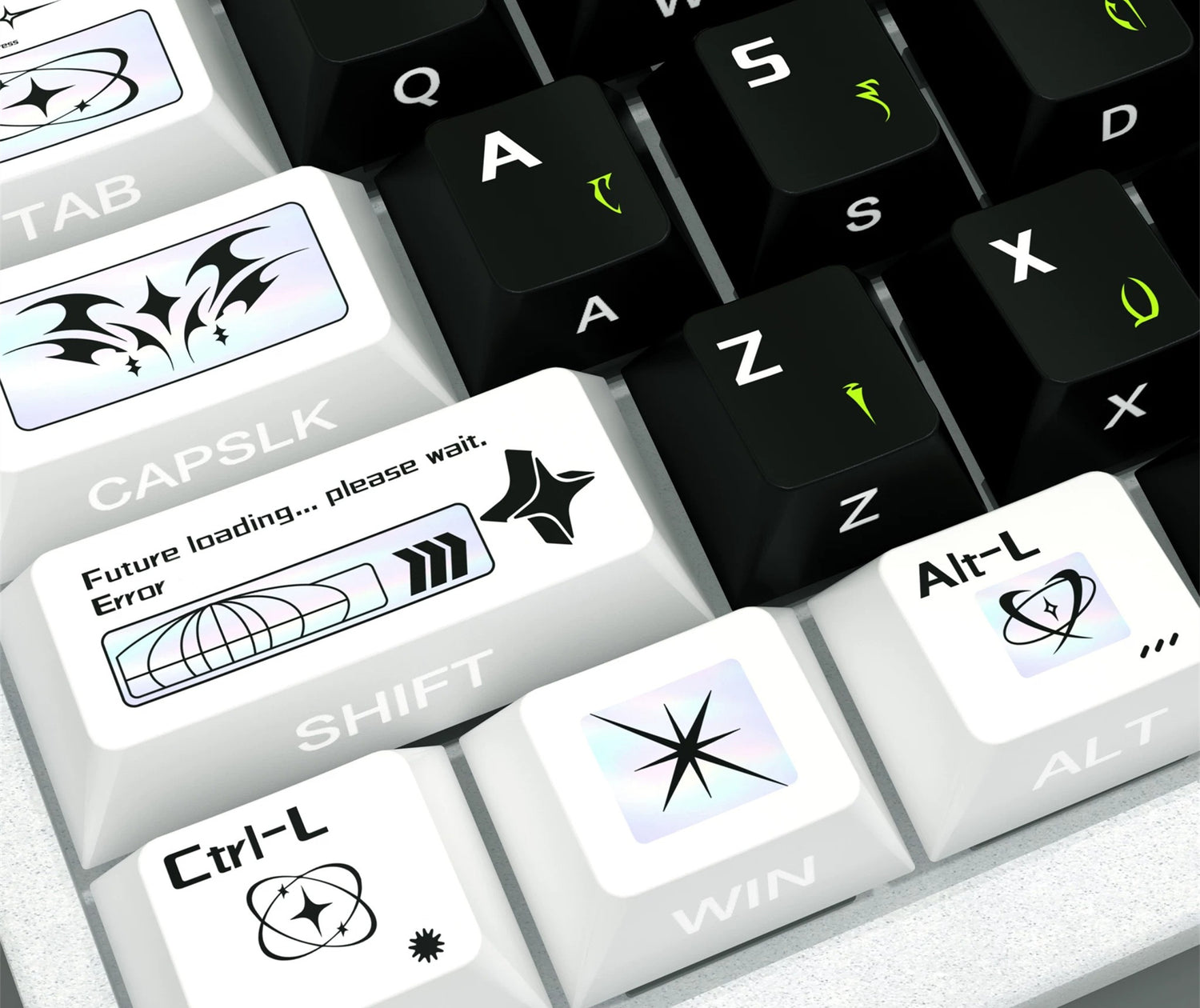 Time spans theme design, PBT material personalized keycap set, anime and games cultural creative decoration keycap set, compatible with 61/64/68/75/84/87/104 mechanical keyboard