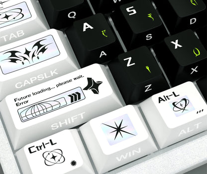 Time spans theme design, PBT material personalized keycap set, anime and games cultural creative decoration keycap set, compatible with 61/64/68/75/84/87/104 mechanical keyboard