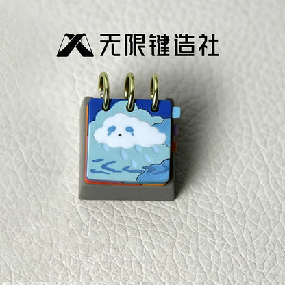 Calendar series cute personalized keycaps original design healing series multi-color resin molding mechanical keyboard decoration keycaps replaceable artistic keycaps