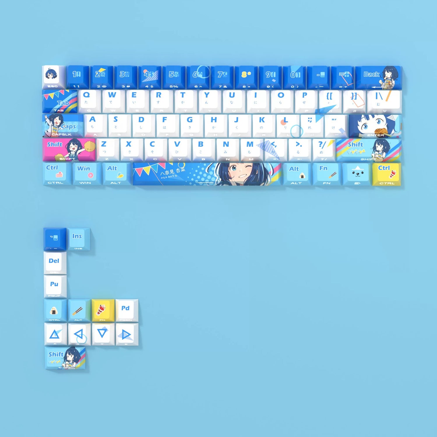 too many losing heroines! Theme series, Anna Yanami themed keycap set, PBT material personalized keycap set, anime and games cultural creative decoration keycap set, compatible with 61/64/68/75/84/87/104 mechanical keyboard