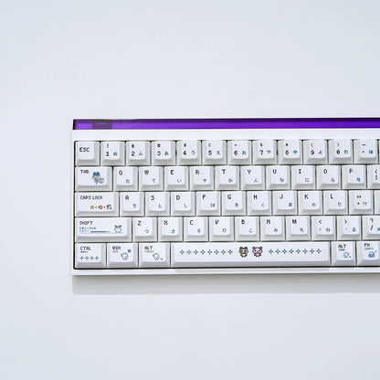 Electronic Pet, Virtual Pet theme design replaces keycaps, PBT material material personalized keycap set, compatible with 61/64/68/75/84/87/104 mechanical keyboard replacement keycap