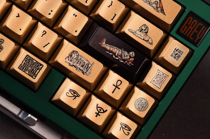Mysterious Egypt, Metal Gloss PBT Material Personalized Keycap Set, Mechanical Keyboard Theme Design Decorative Keycap Set