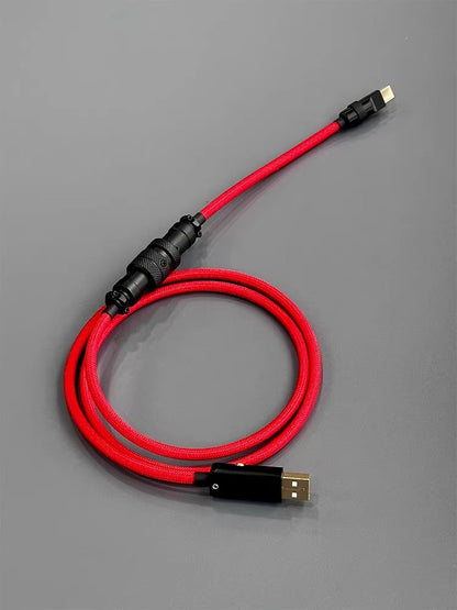 Customized mechanical keyboard manual data cable USB TypeC basic straight weaving aviation plug data link cable