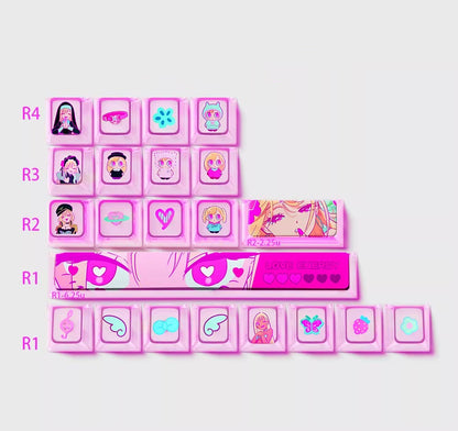 My Dress Up Darling, Kitagawa Marin Theme, PBT+PC Material Personalized Keycap Set, Anime Game Culture Creative Decorative Keycap Set