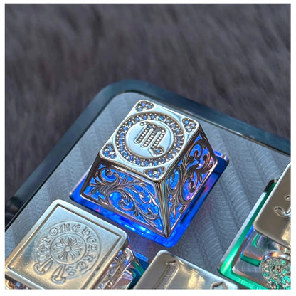 Pure silver hollow 12 Constellation  Personalized Keycaps, Mechanical Keyboard Decorative Keycaps, Constellation Divination Cultural Creative Products.