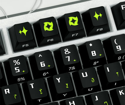 Time spans theme design, PBT material personalized keycap set, anime and games cultural creative decoration keycap set, compatible with 61/64/68/75/84/87/104 mechanical keyboard