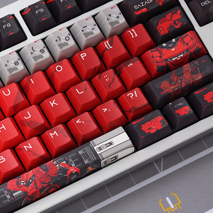 Gundam‌， SAZABI，MSN-04, There are two versions: opaque and semi transparent personalized keycaps, mechanical keyboard replacement keycap set, anime and game cultural and creative keycaps set,61/64/68/75/84/87/104 Key Mechanical Keyboard Keycap Set