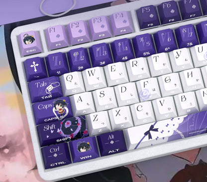 Takanashi Rikka Theme PBT material personalized keycap set, anime cultural creative decoration keycap set, compatible with 61/64/68/75/84/87/104 mechanical keyboard