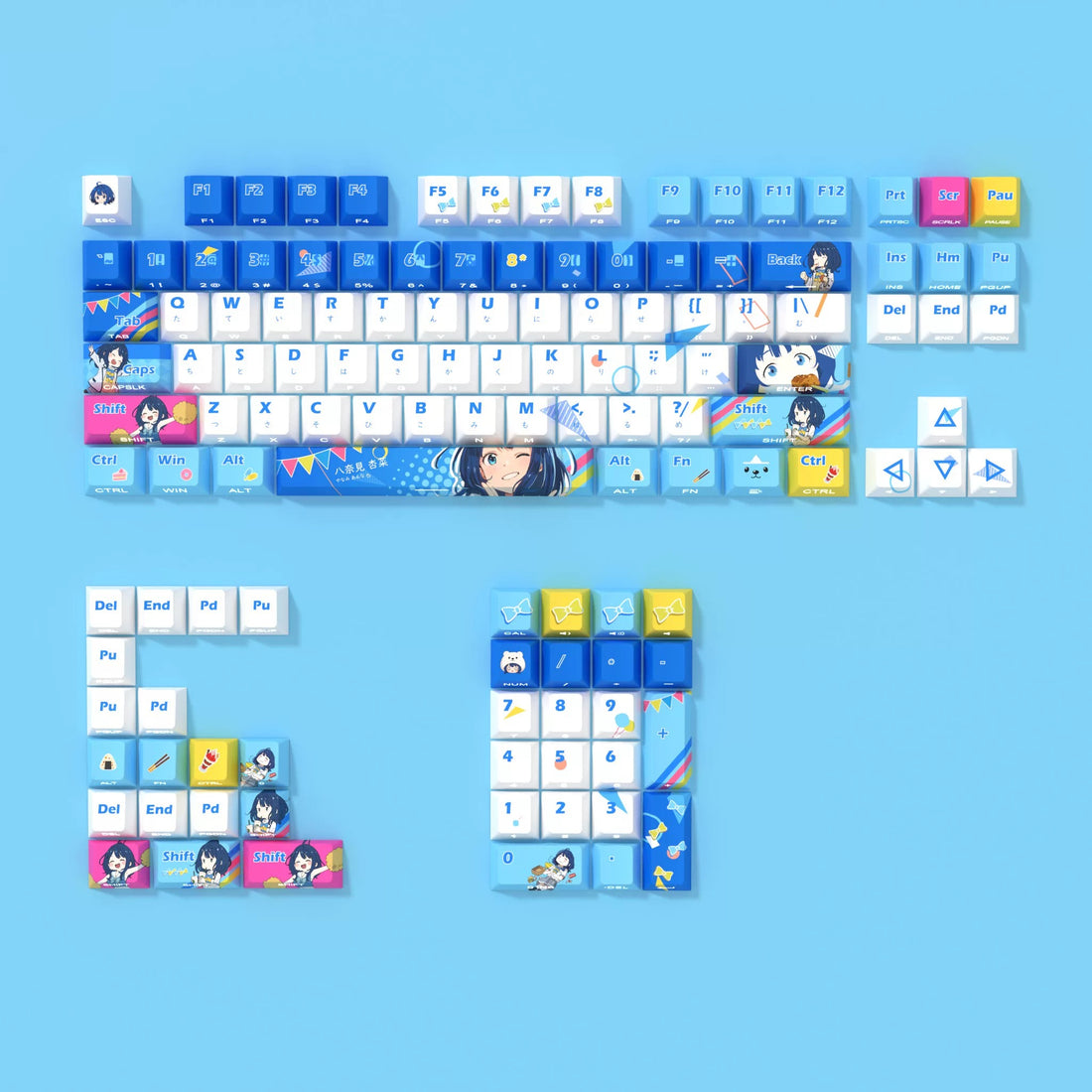 too many losing heroines! Theme series, Anna Yanami themed keycap set, PBT material personalized keycap set, anime and games cultural creative decoration keycap set, compatible with 61/64/68/75/84/87/104 mechanical keyboard