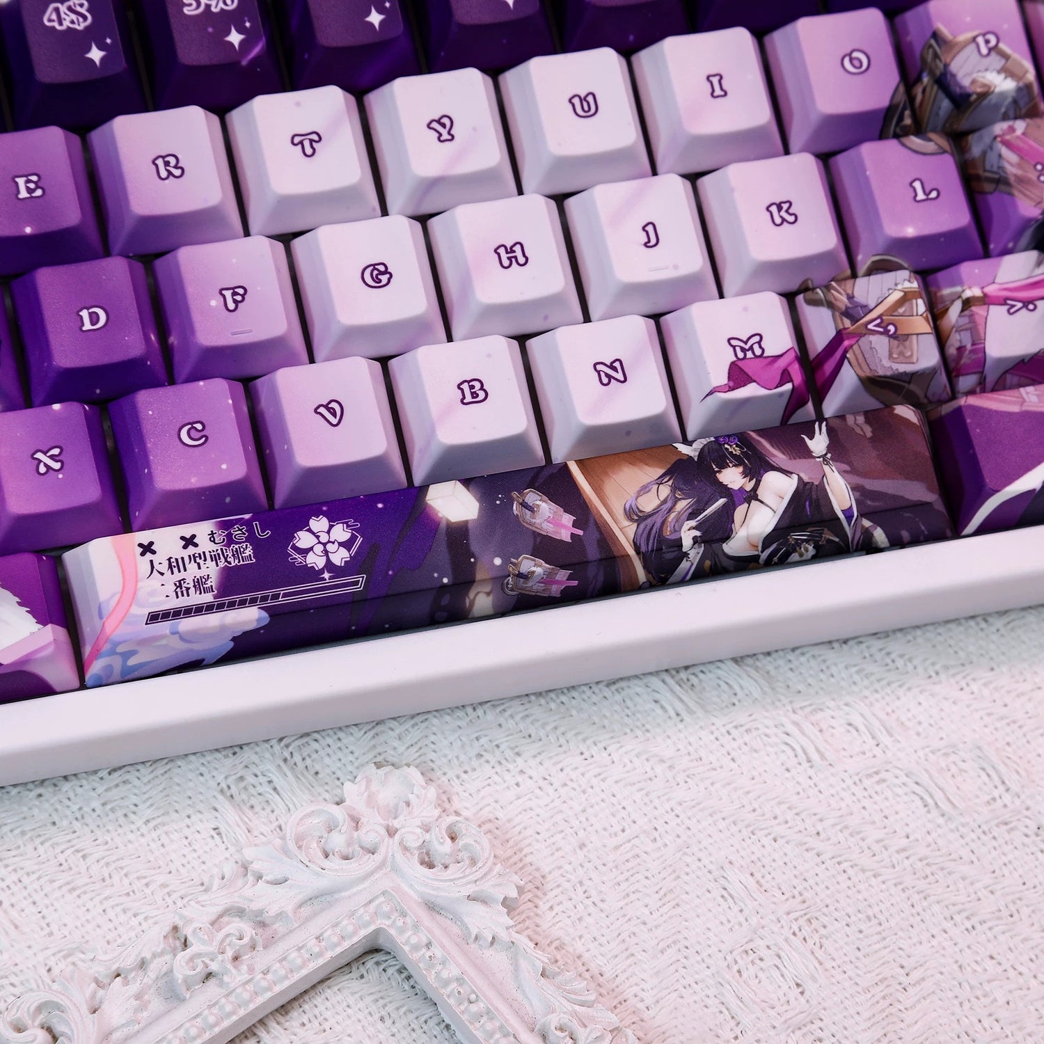 Azur Lane，Musashi theme, PBT material personalized keycap set, anime keycap culture peripheral mechanical keyboard decoration keycaps， Compatible with 61/64/68/75/84/87/104 key mechanical keyboard keycap set
