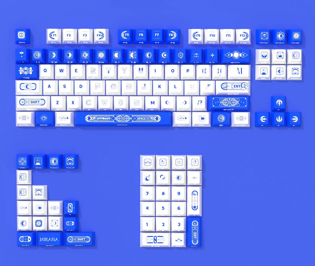 Star Moon themed design personalized keycap set, made of PBT sublimation material, factory height