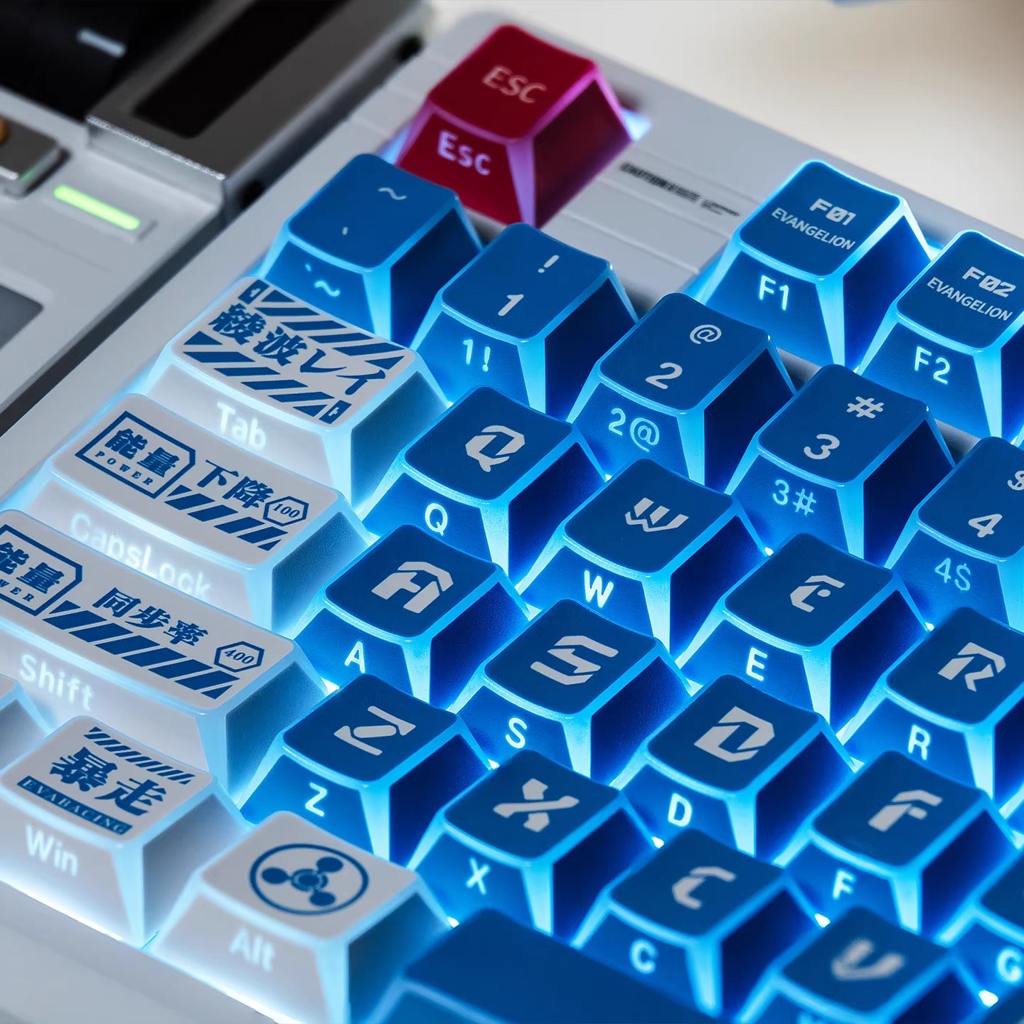EVA series, Ayanami Rei theme, folded translucent personalized keycap theme series, PBT material anime game theme creative keycap set