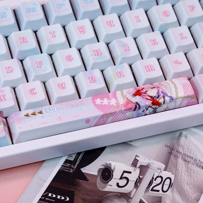 Wuthering Waves，Denia， PBT material personalized keycap set, anime keycap culture peripheral mechanical keyboard decoration keycaps， Compatible with 61/64/68/75/84/87/104 key mechanical keyboard keycap set
