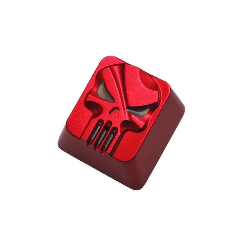 Punisher logo, Aluminum alloy material CNC machining personalized keycaps, anime game logo creative decorative keycaps
