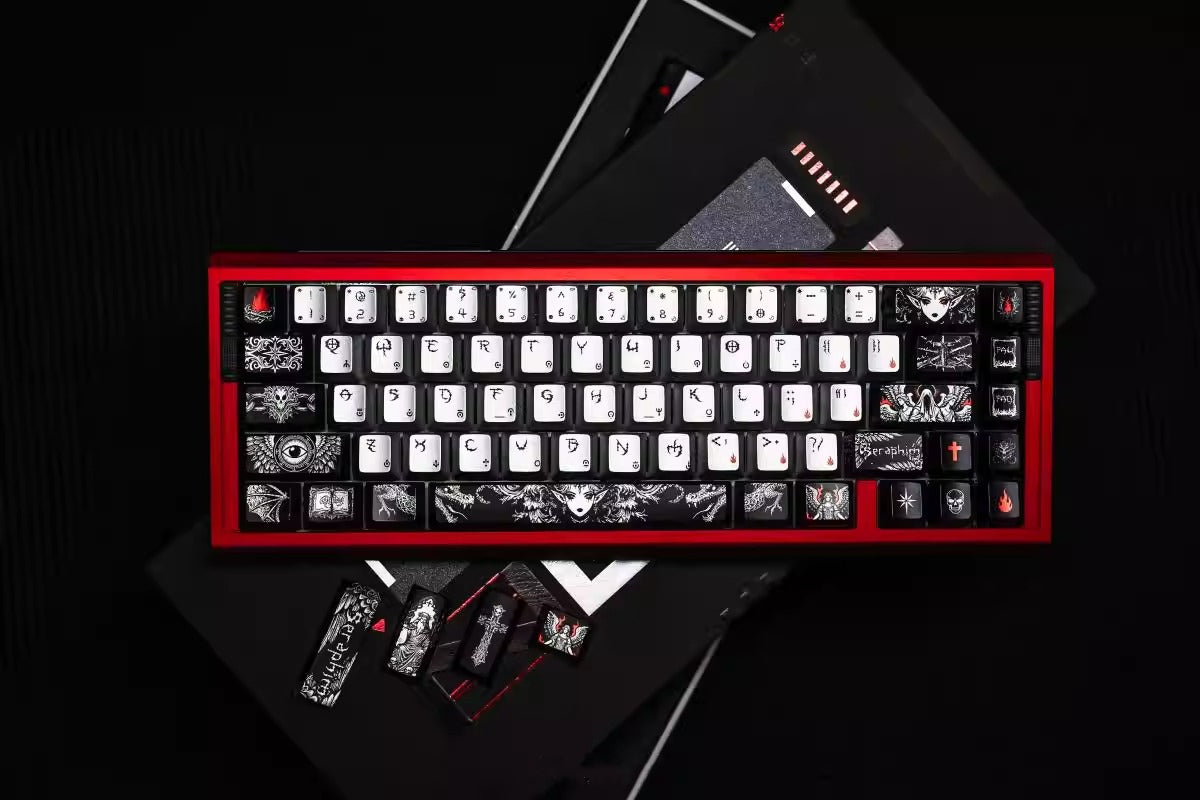 Fallen Angel Theme Design Keycap Metal Paint Pearl Paint Craftsmanship PBT Material Original Factory High Heat Sublimation Craftsmanship High Beauty Customization Personalized Keycap Set