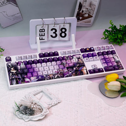 Azur Lane，Musashi theme, PBT material personalized keycap set, anime keycap culture peripheral mechanical keyboard decoration keycaps， Compatible with 61/64/68/75/84/87/104 key mechanical keyboard keycap set