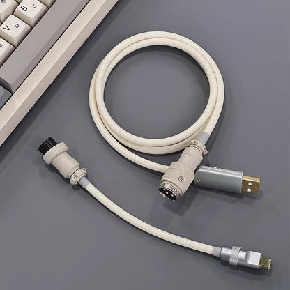 Customized mechanical keyboard manual data cable USB TypeC basic straight weaving aviation plug data link cable