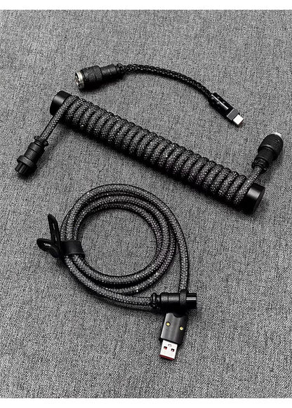 Flash drill three-stage aviation plug custom data cable mechanical keyboard luminous cable supports 8k