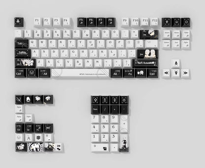 NieR: Automata theme, black and white PBT material personalized keycap set, game culture creative decorative keycaps