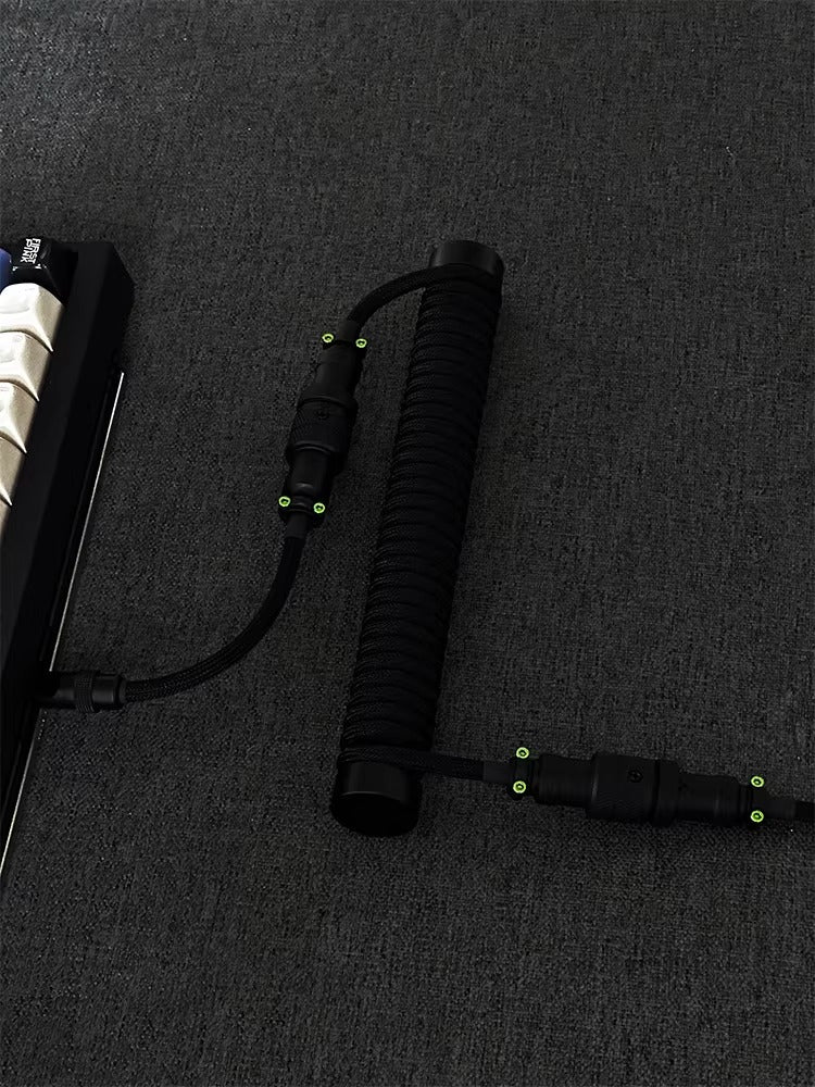 Hand customized three-stage illuminated aviation plug data cable, mechanical keyboard cable supporting magnetic axis keyboard