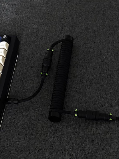 Hand customized three-stage illuminated aviation plug data cable, mechanical keyboard cable supporting magnetic axis keyboard
