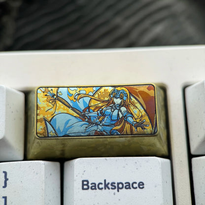 Fate/Samurai Remnant, Joan of Arc, 2U titanium alloy personalized keycaps, anime and game cultural creative keycaps, mechanical keycaps decorative keycaps