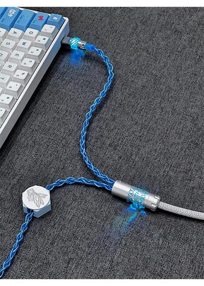 Independent induction magnetic switch light, one to two dual Type-C, 8k gaming cable, keyboard customization, manual data cable