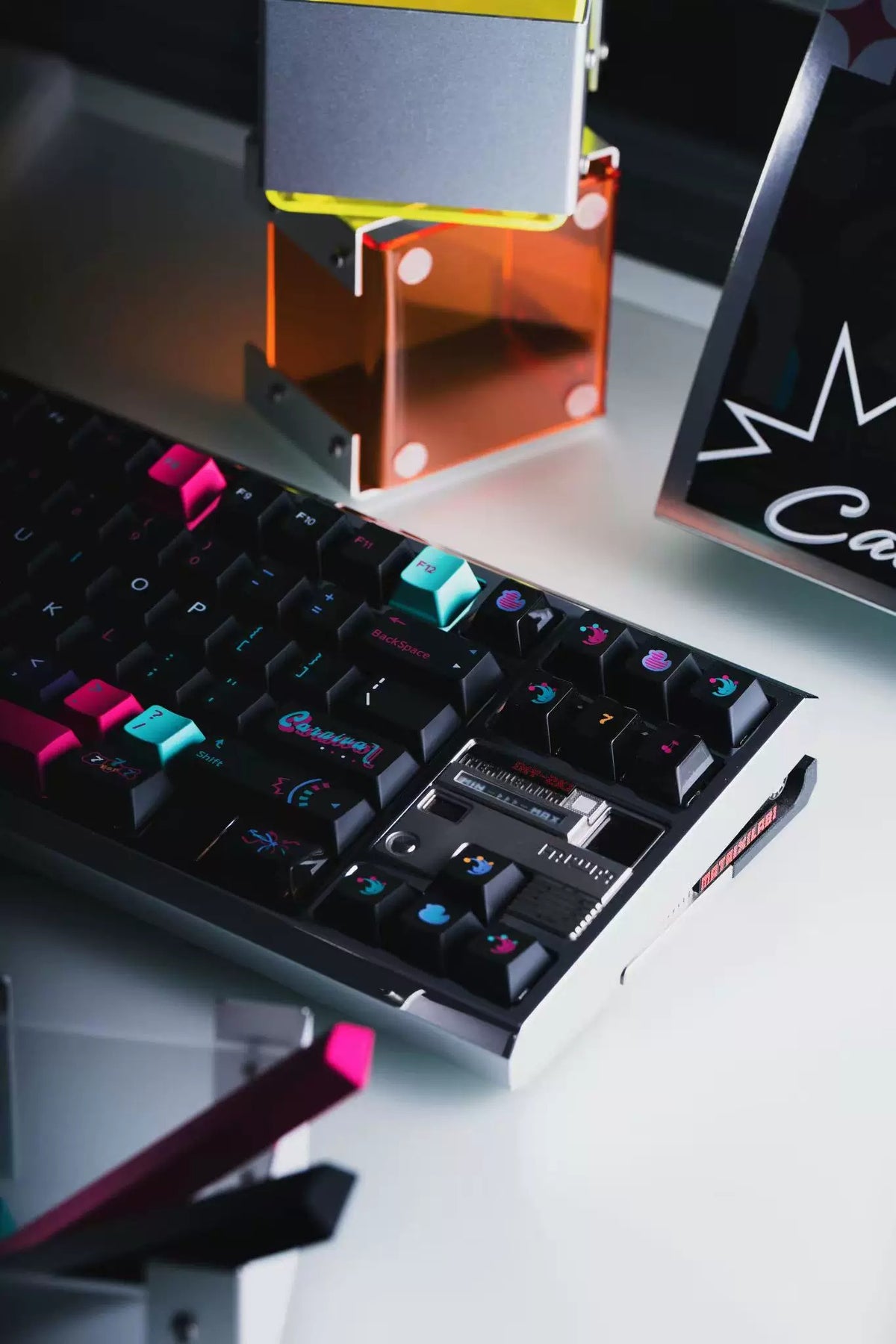 Carnival Ceremony themed design, creative keycap set, PBT material personalized keycap set, mechanical keyboard replacement decorative keycaps, compatible with 61/64/68/75/84/87/104 key mechanical keyboard