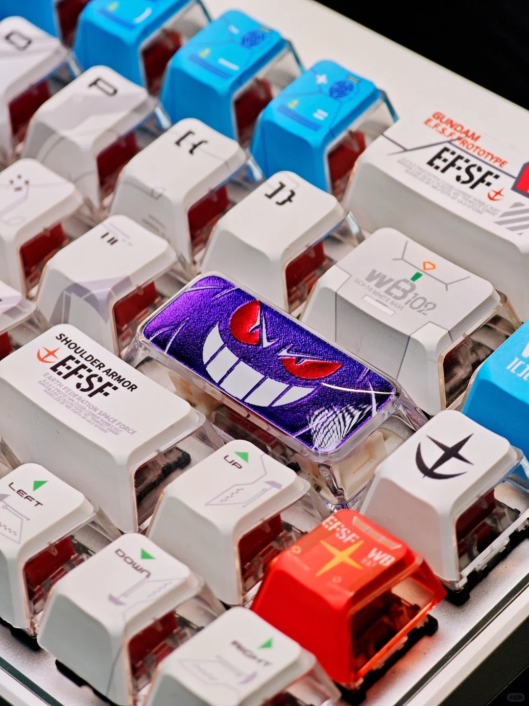 Gengar theme, 2.25 U Enter key, PC crystal resin material personalized keycap, anime creative peripheral product resin decorative keycap