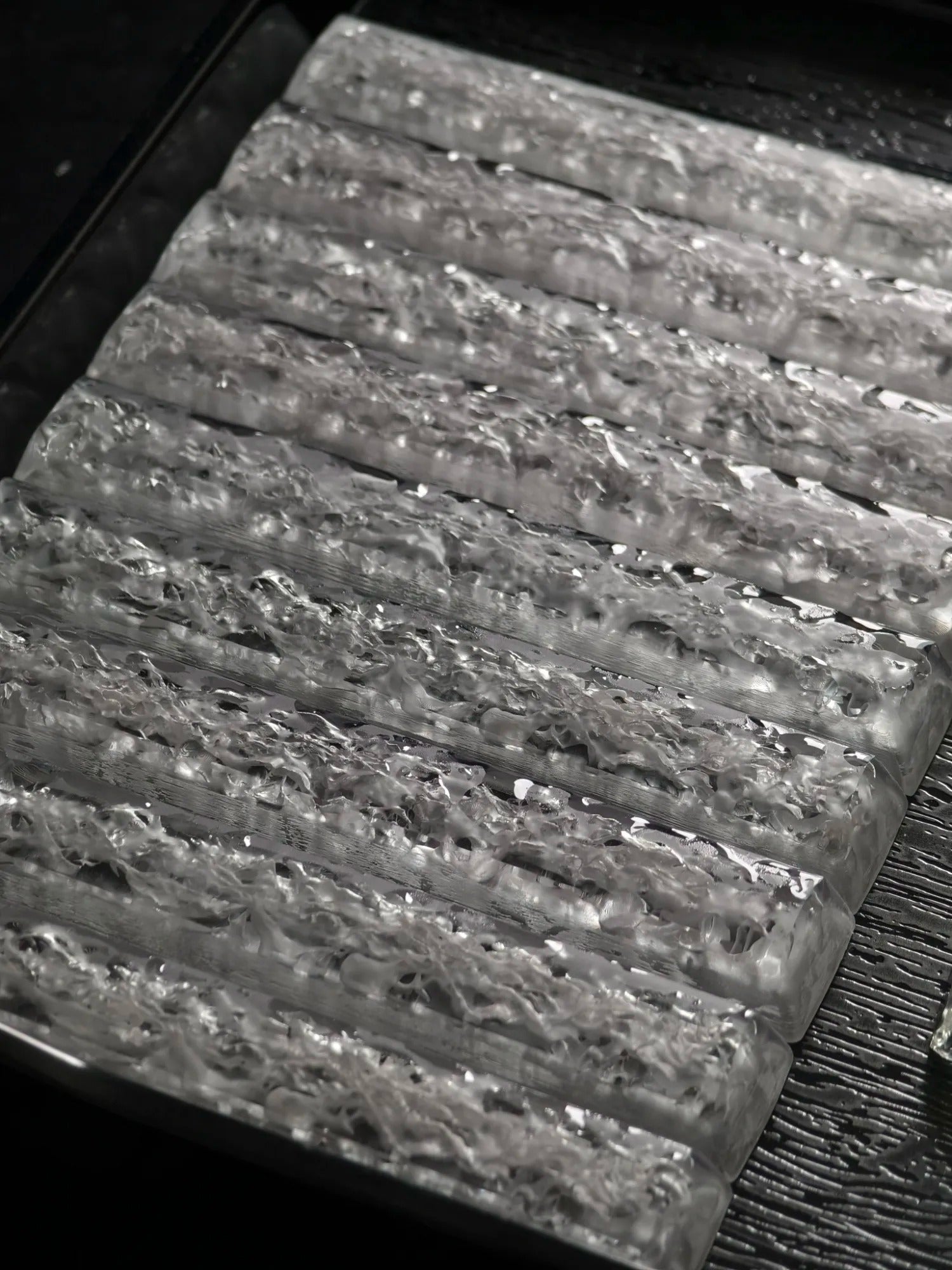 Ice cubes, water ripple design, 6.25U space bar transparent resin personalized keycap, mechanical keyboard element decorative keycap