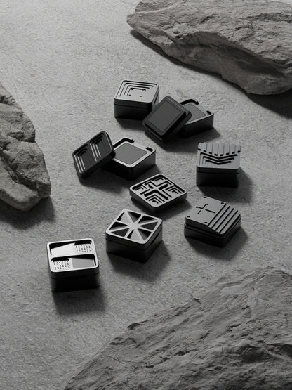 Overlapping Shadow "Metal Personalized Keycap Series, CNC Aluminum Alloy Processed Keycaps, Mechanical Keyboard Decorative Keycaps