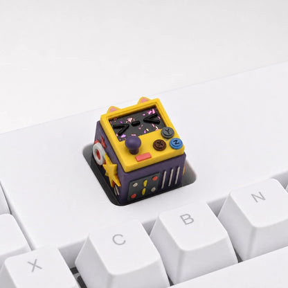 Game console styling keycaps creative mini game console decoration keycaps mechanical keyboards personalized keycaps gaming cat keycaps