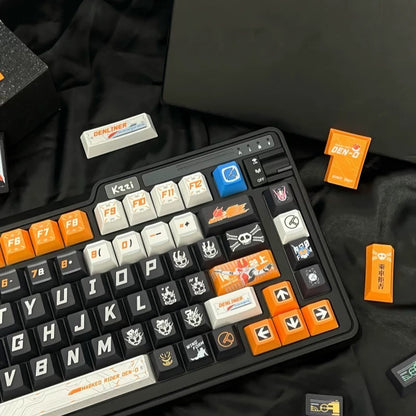 Kamen Rider themed keycaps， PBT material personalized keycap set, anime and games cultural creative decoration keycap set, compatible with 61/64/68/75/84/87/104 mechanical keyboard
