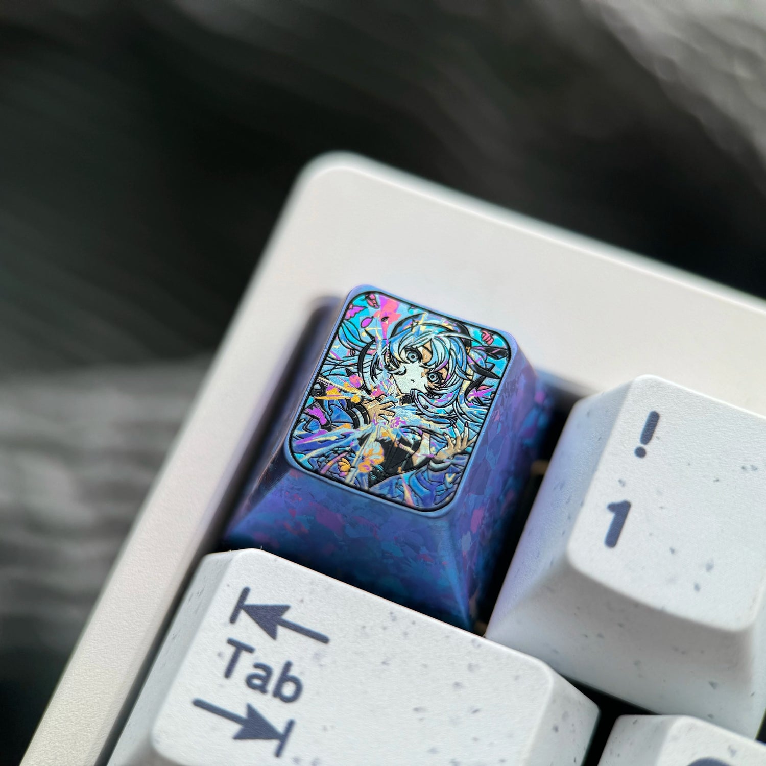 Hoshimachi Suisei Theme Collection, Titanium Alloy Personalized Keycaps, Anime Music Idol Culture Peripheral Mechanical Keyboard Customized Decorative Keycaps