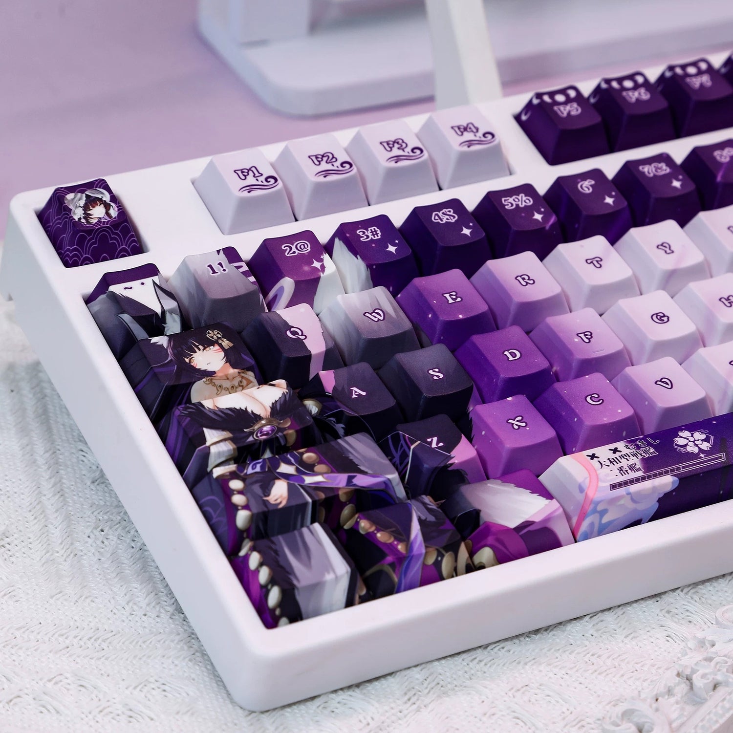Azur Lane，Musashi theme, PBT material personalized keycap set, anime keycap culture peripheral mechanical keyboard decoration keycaps， Compatible with 61/64/68/75/84/87/104 key mechanical keyboard keycap set