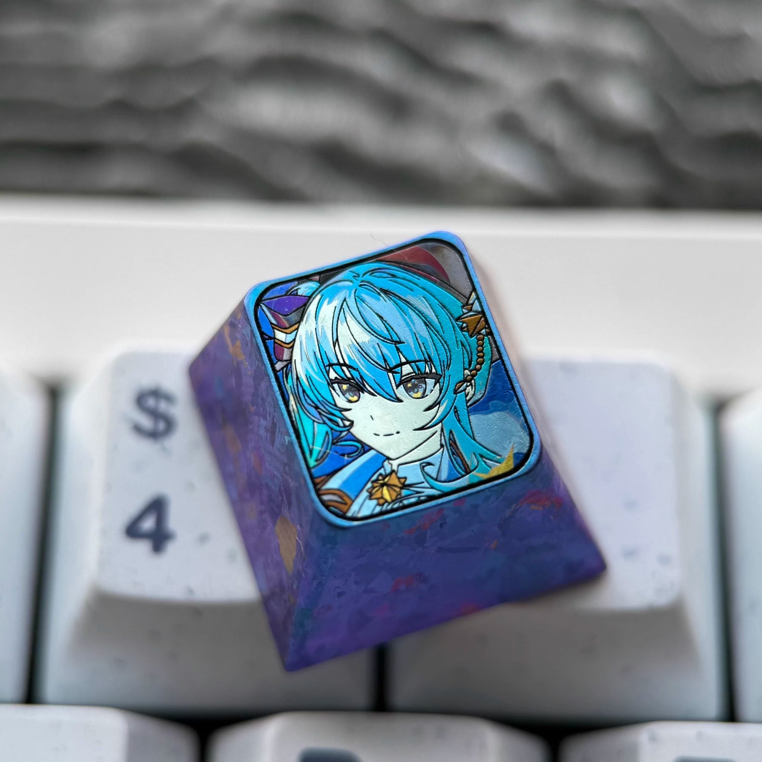 Hoshimachi Suisei Theme Collection, Titanium Alloy Personalized Keycaps, Anime Music Idol Culture Peripheral Mechanical Keyboard Customized Decorative Keycaps