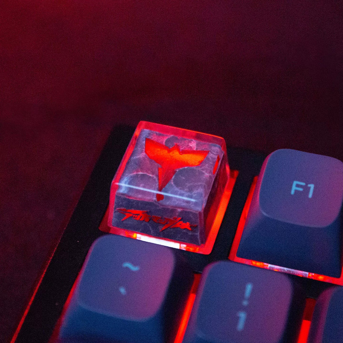 Tekkaman Blade Theme logo , crystal resin personalized keycaps, game culture creative keycaps, Mechanical keyboard decorative keycaps