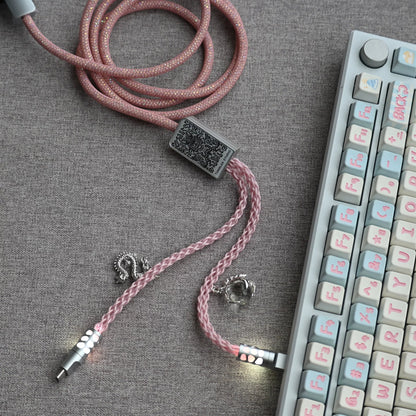 Handmade customized dragon theme one to two aviation plug data cable V2 one out two keyboard cable magnetic switch keyboard cable 8K keyboard custom data cable
