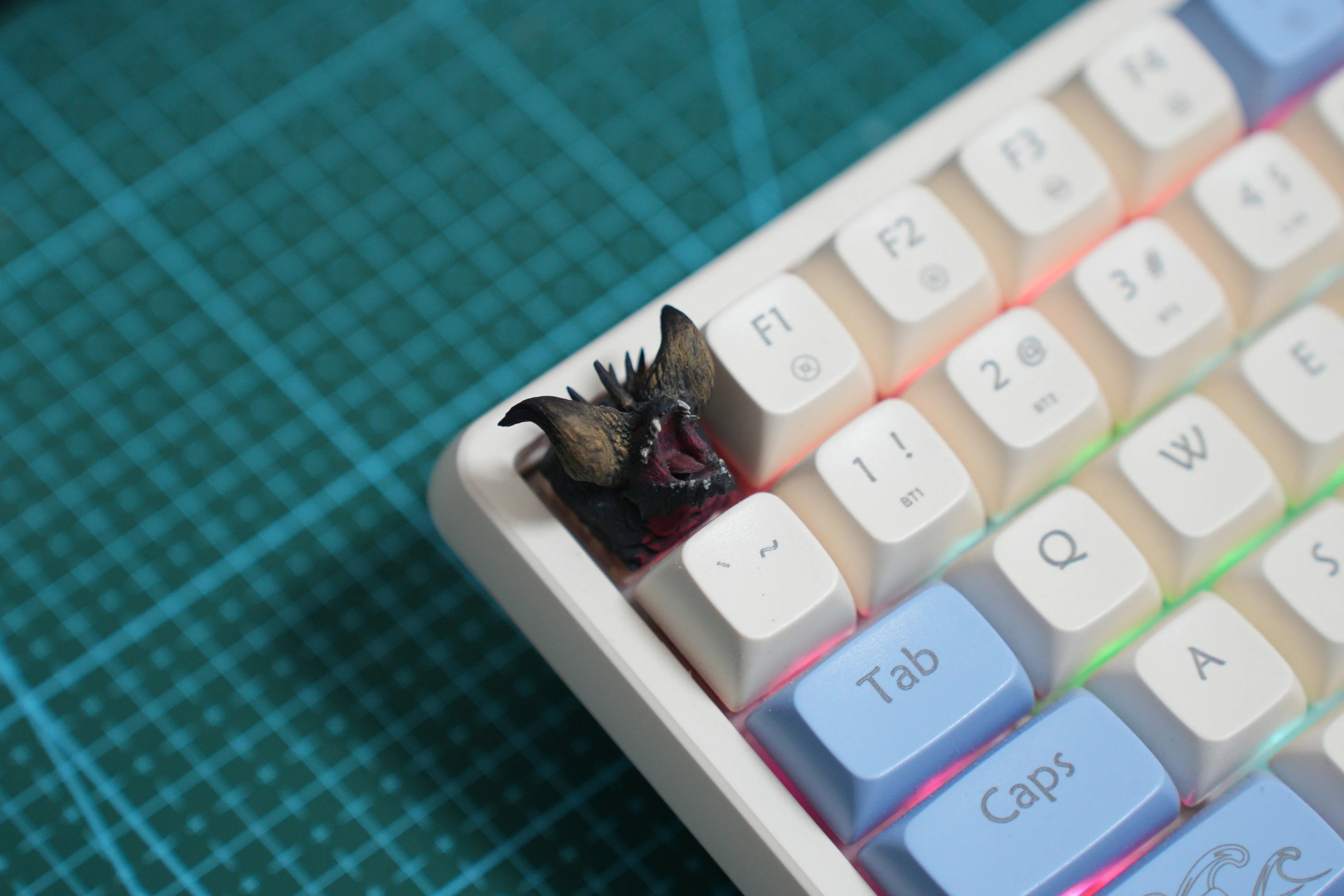 Monster Hunter themed resin personalized keycaps, coated resin mechanical keyboard decorative keycaps
