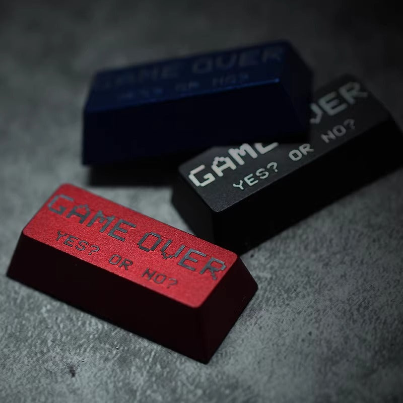 Game over, OEM high aluminum alloy metal anode version, cultural and creative mechanical keyboard decorative keycaps, 2.25U enter key personalized keycaps