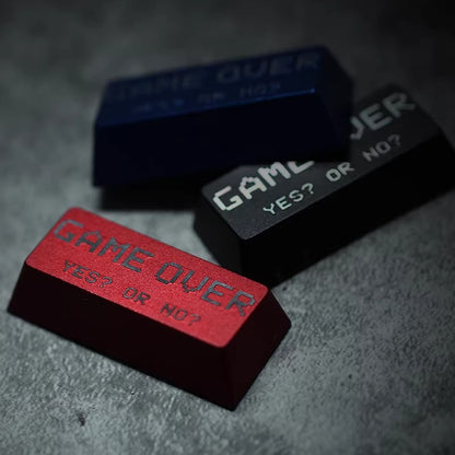 Game over, OEM high aluminum alloy metal anode version, cultural and creative mechanical keyboard decorative keycaps, 2.25U enter key personalized keycaps