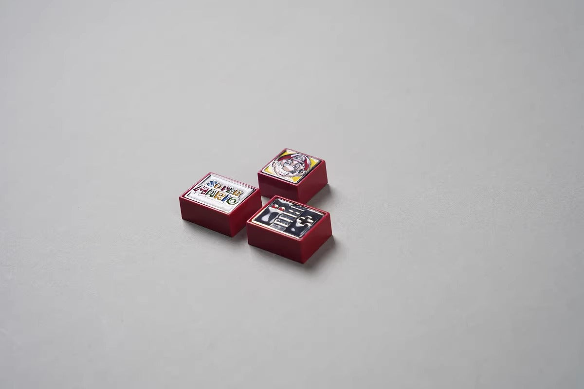 Metal enamel material, 1U/1.25U Mario themed set, anime and game creative metal custom decorative keycaps