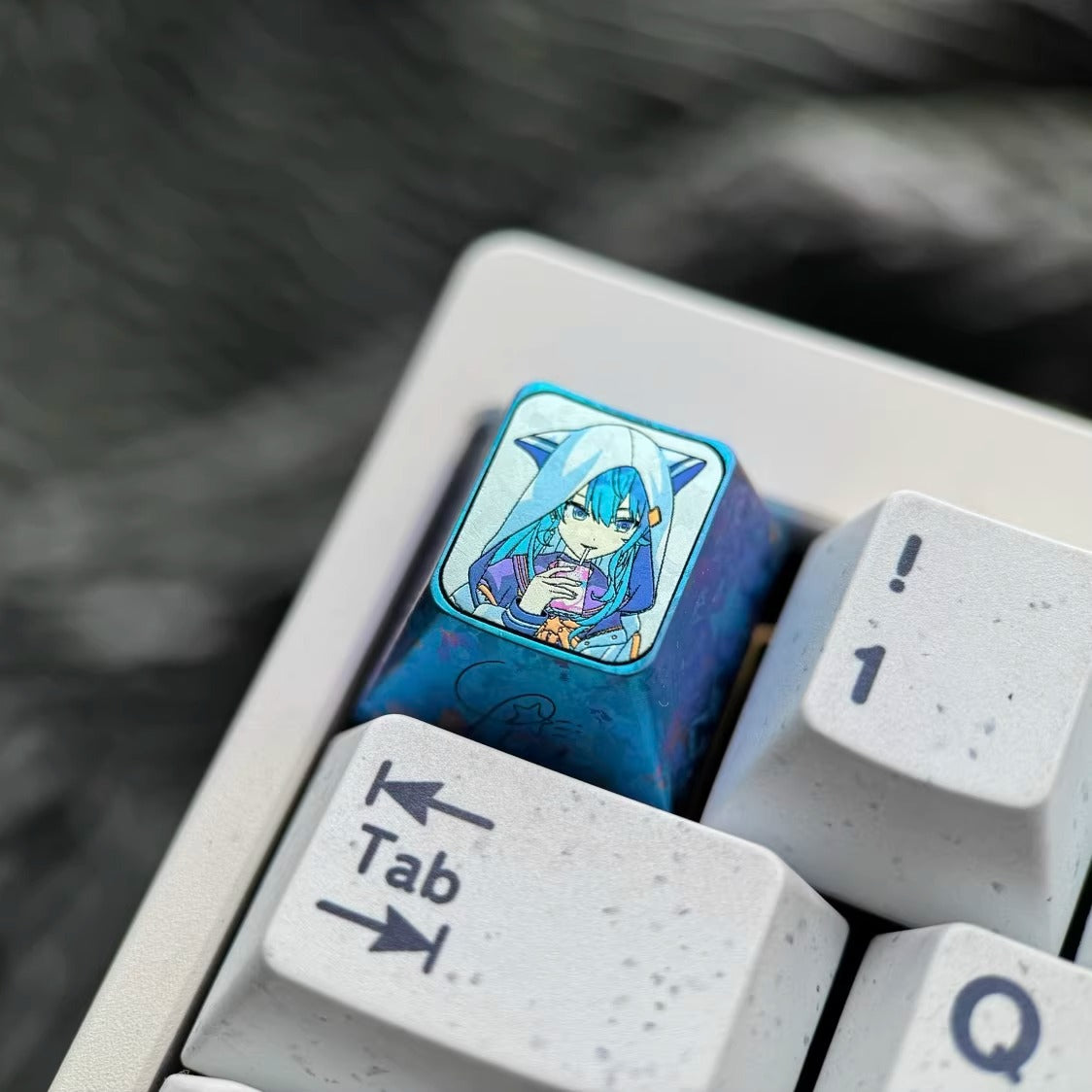 Hoshimachi Suisei Theme Collection, Titanium Alloy Personalized Keycaps, Anime Music Idol Culture Peripheral Mechanical Keyboard Customized Decorative Keycaps