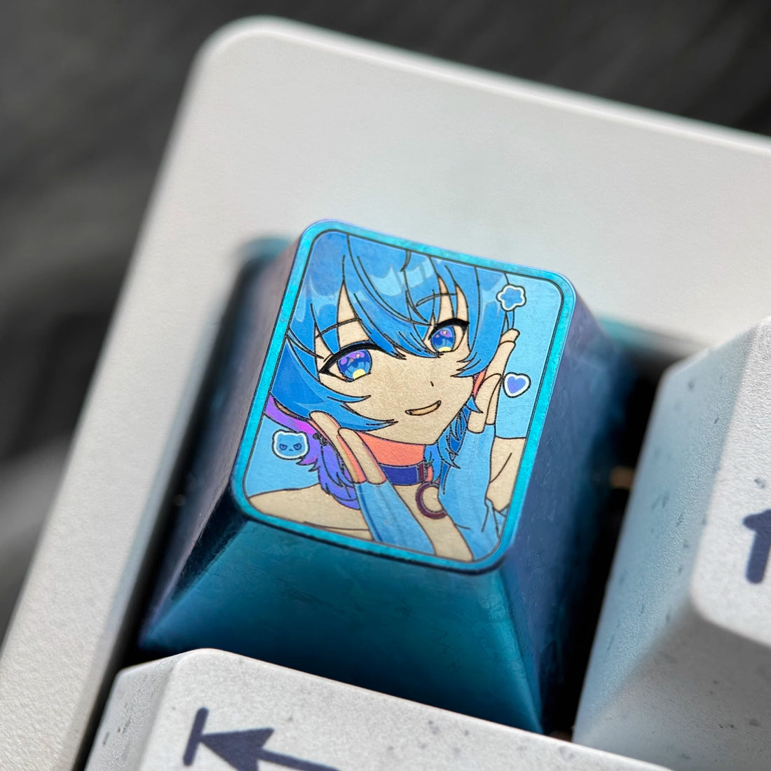 Hoshimachi Suisei Theme Collection, Titanium Alloy Personalized Keycaps, Anime Music Idol Culture Peripheral Mechanical Keyboard Customized Decorative Keycaps