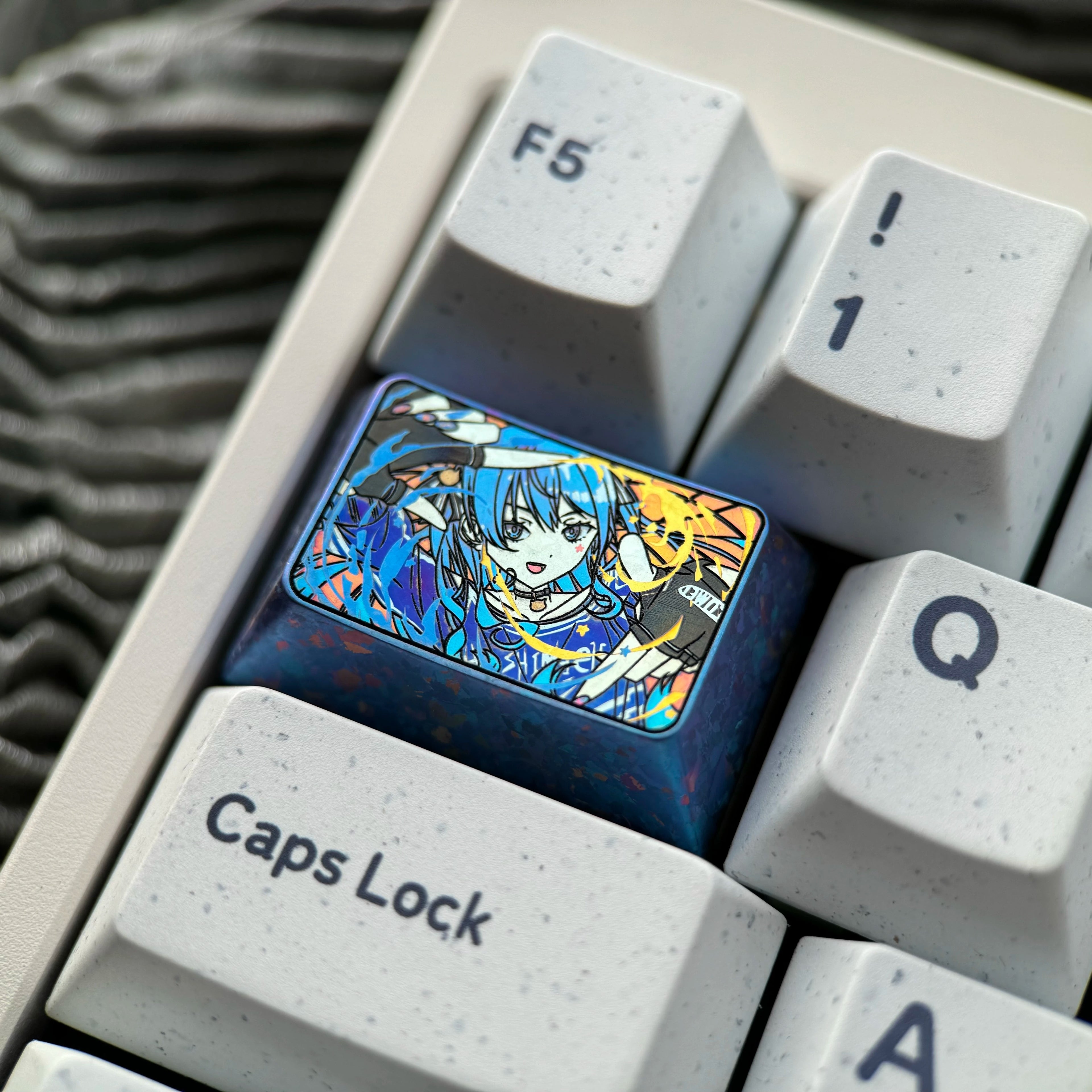 Hoshimachi Suisei Theme Collection, Titanium Alloy Personalized Keycaps, Anime Music Idol Culture Peripheral Mechanical Keyboard Customized Decorative Keycaps