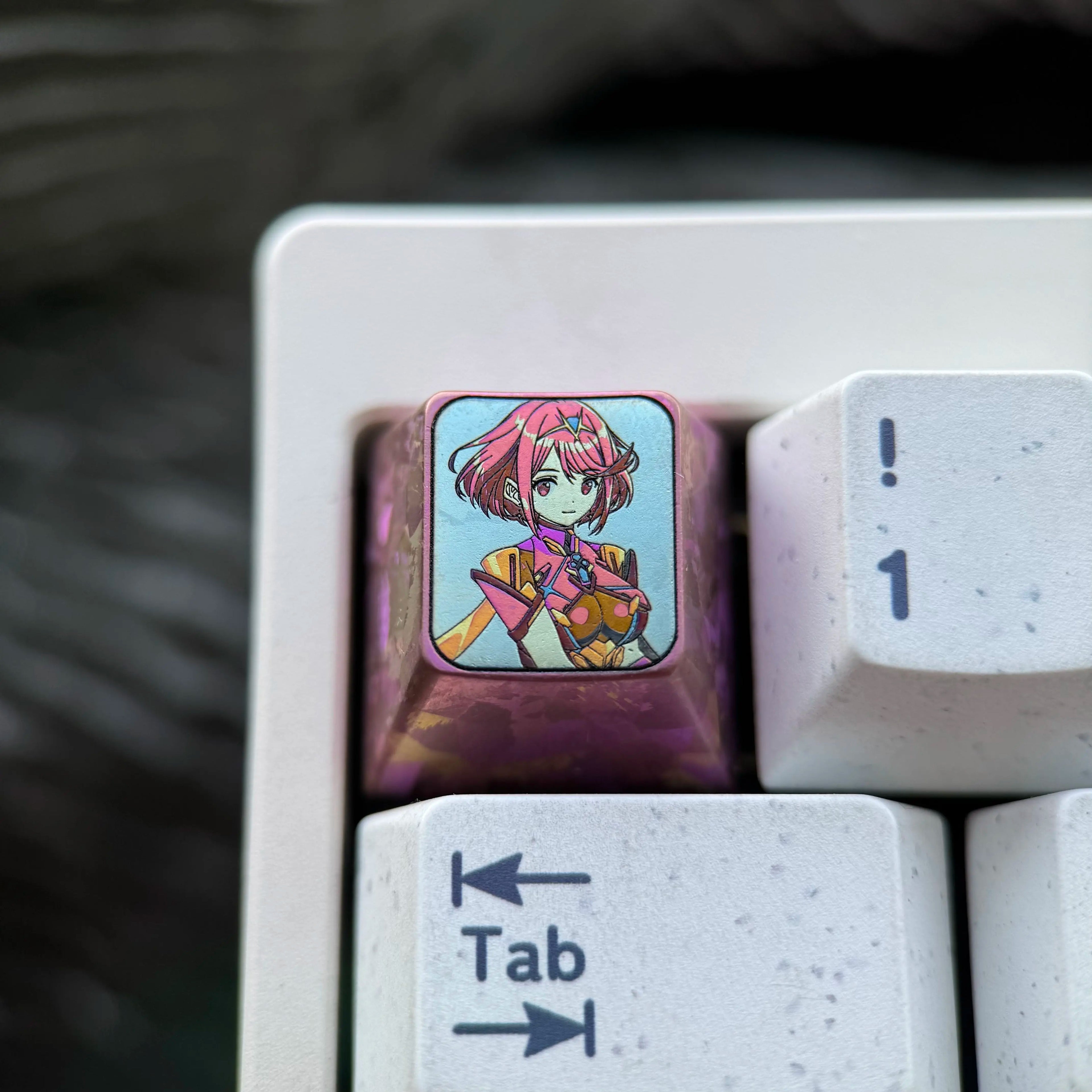 Xenoblade Chronicles Theme, Pyra/Mythra, 1U Titanium Alloy Personalized Keycaps, Anime Game Mechanical Keyboard Decorative Keycaps